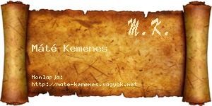 Máté Kemenes névjegykártya