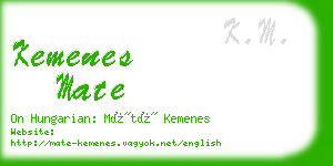 kemenes mate business card